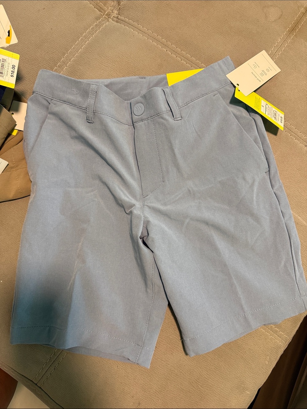 all in motion Men's Light Blue Flat-Front Casual Shorts